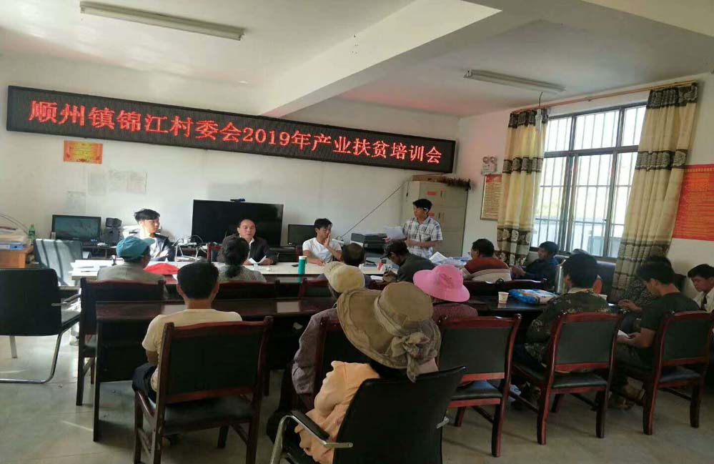 4月19日，到锦江村委会进行产业帮扶培训
